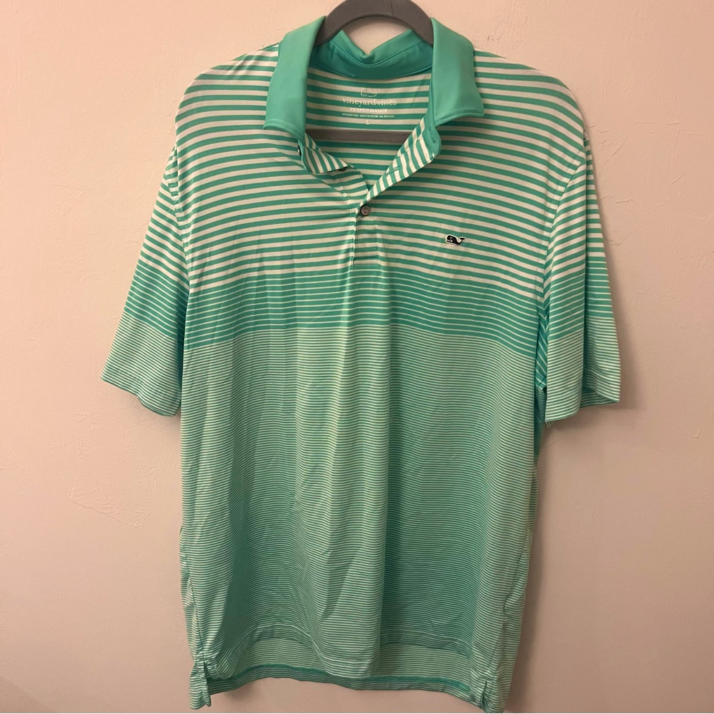 Vineyard Vines Green Stripe Polo